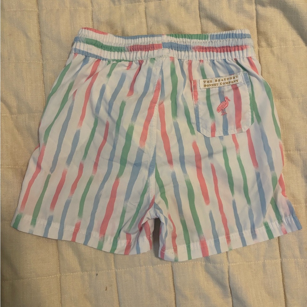 The Beaufort Bonnet Company Multicolor Striped Kids Swim Trunks